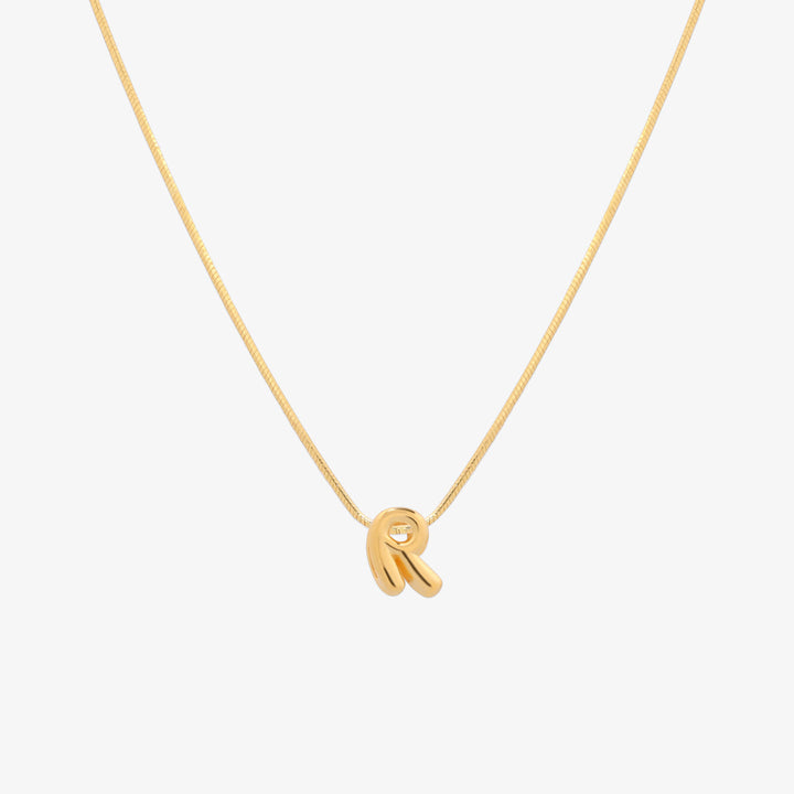 Bubble Initial Pendant Necklace-17