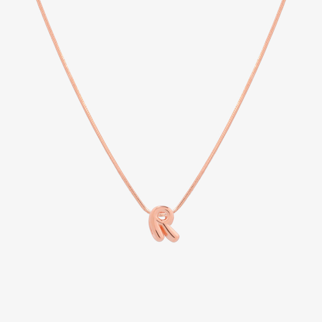 Bubble Initial Pendant Necklace-69