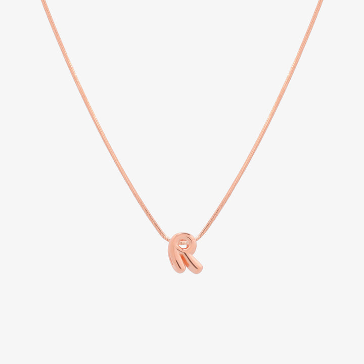 Bubble Initial Pendant Necklace-69