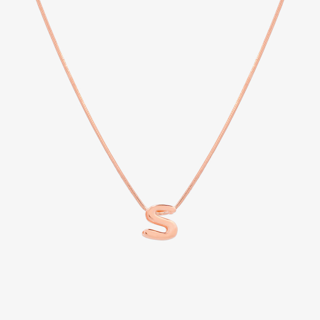 Bubble Initial Pendant Necklace (50cm)-70