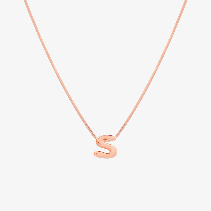 Bubble Initial Pendant Necklace (50cm)-70