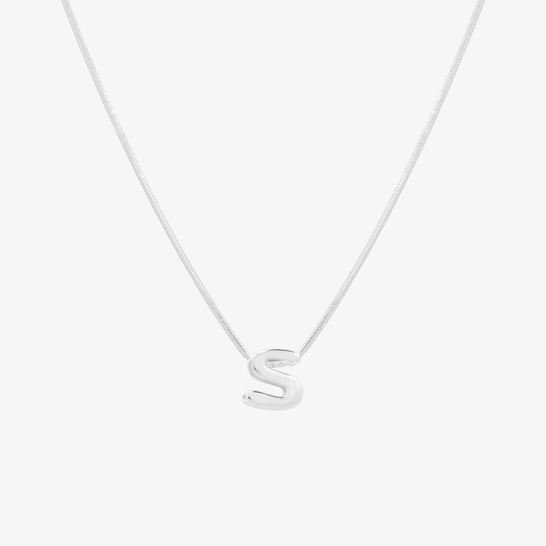 Bubble Initial Pendant Necklace (50cm)-44