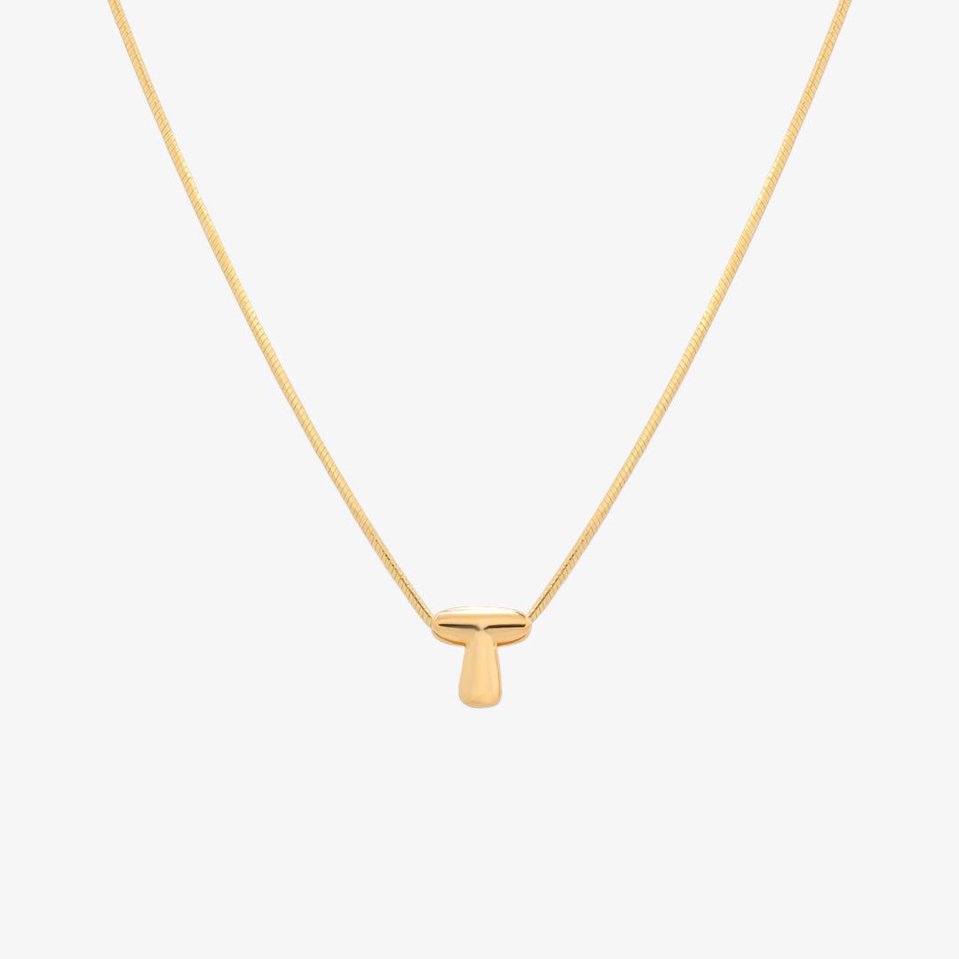 Bubble Initial Pendant Necklace-19