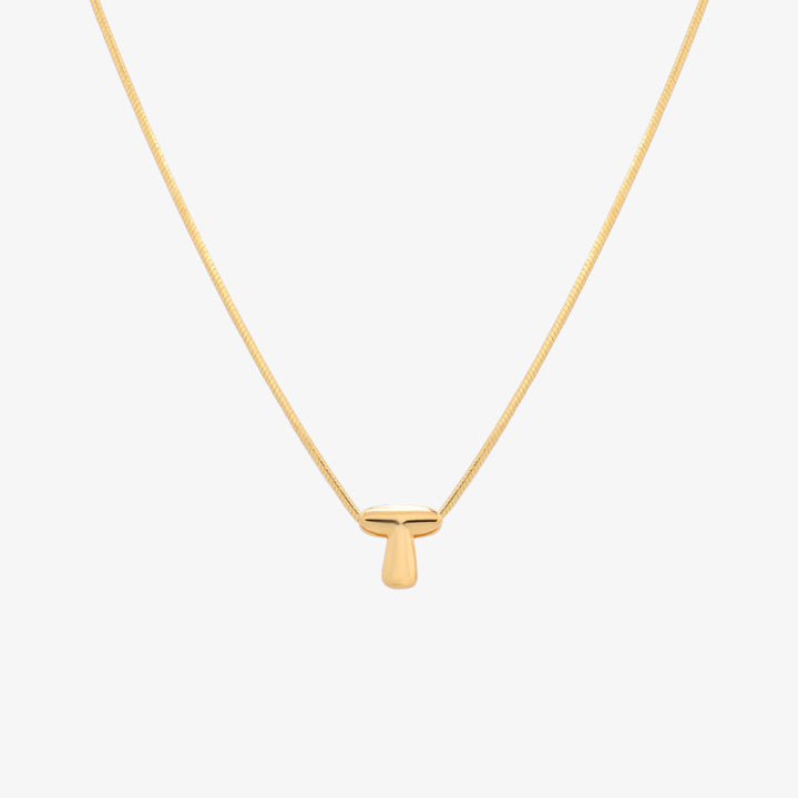 Bubble Initial Pendant Necklace-19
