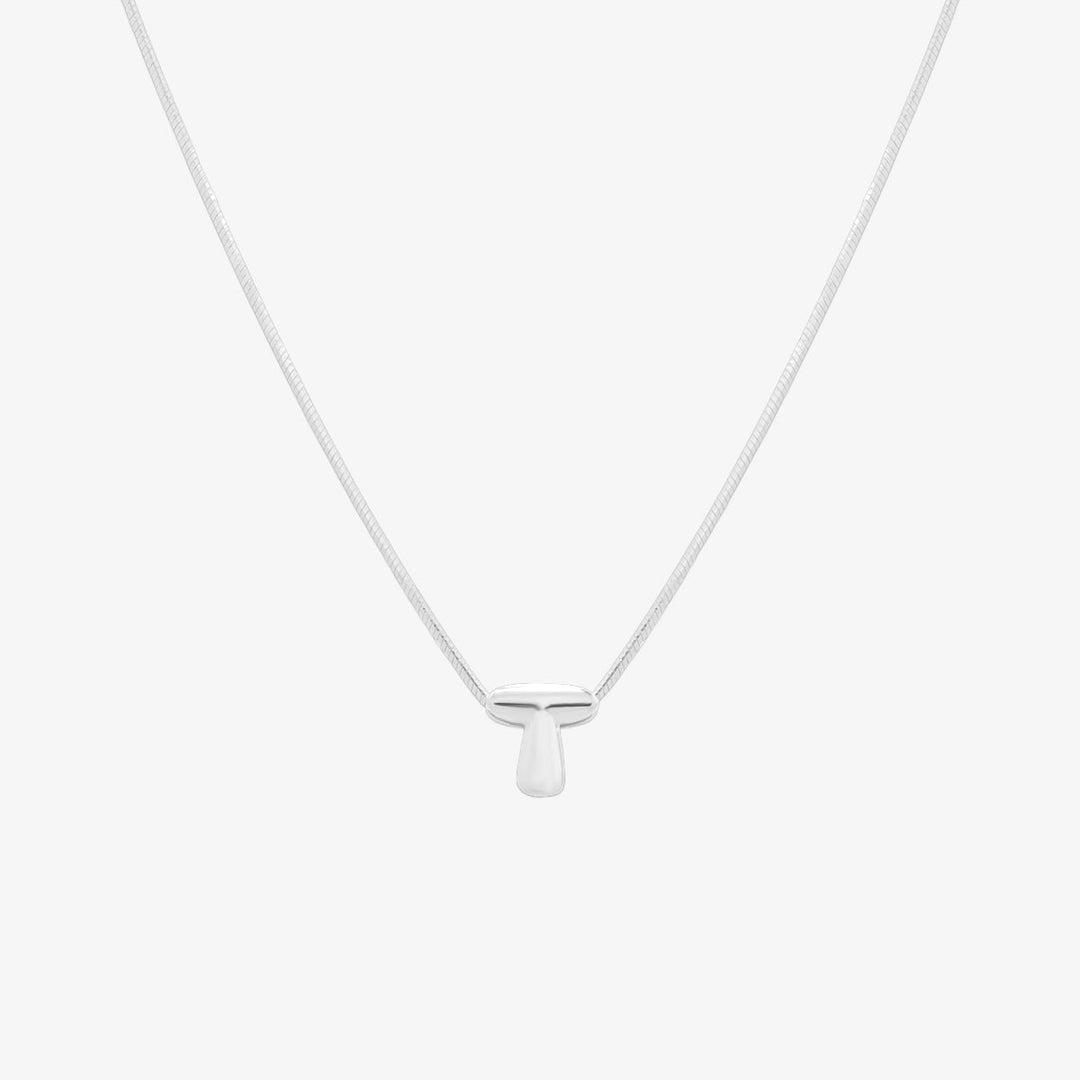Bubble Initial Pendant Necklace-45