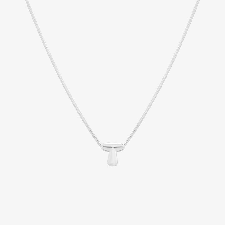 Bubble Initial Pendant Necklace-45