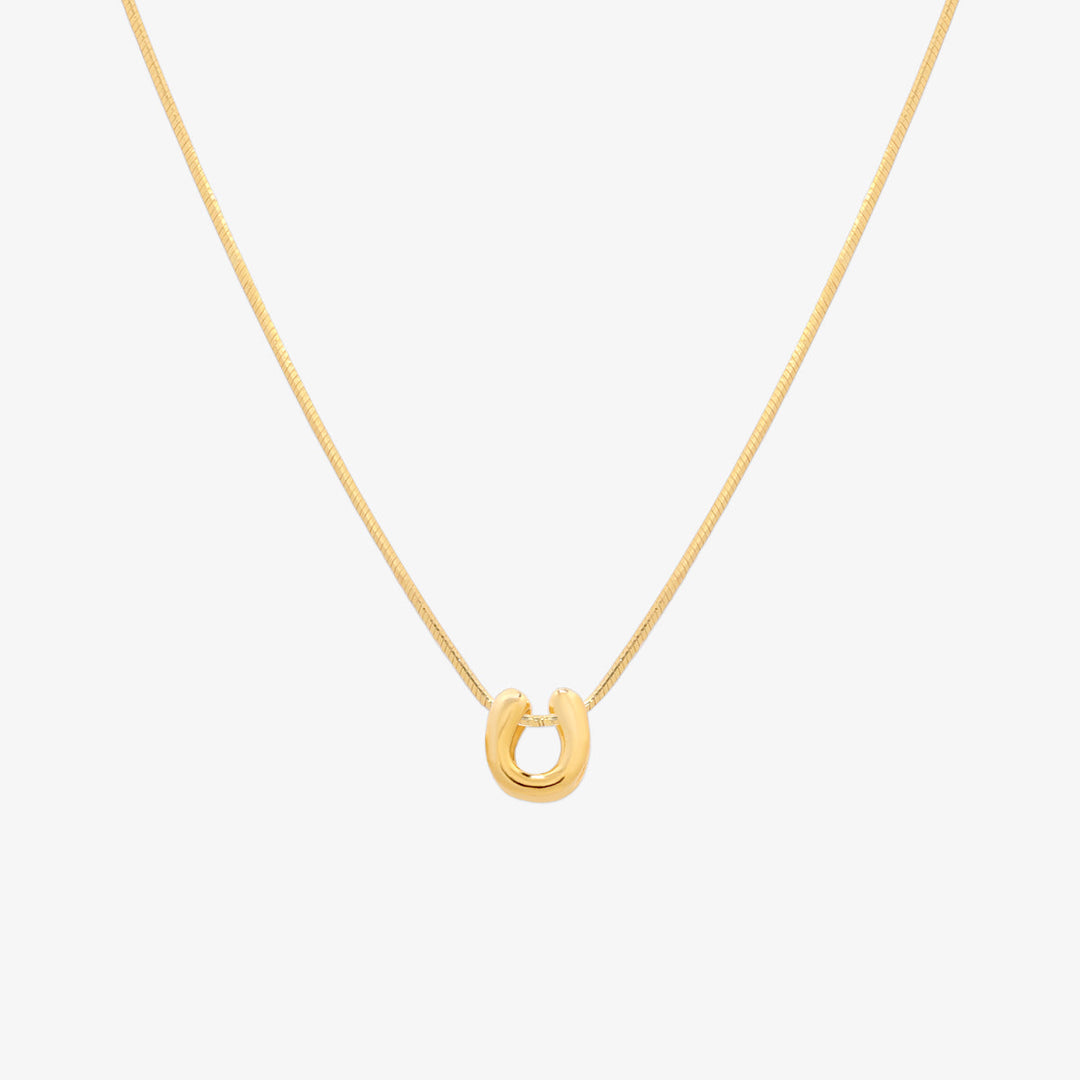 Bubble Initial Pendant Necklace-20