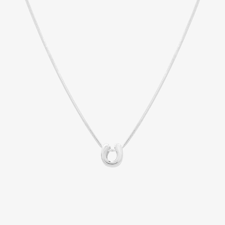 Bubble Initial Pendant Necklace-46