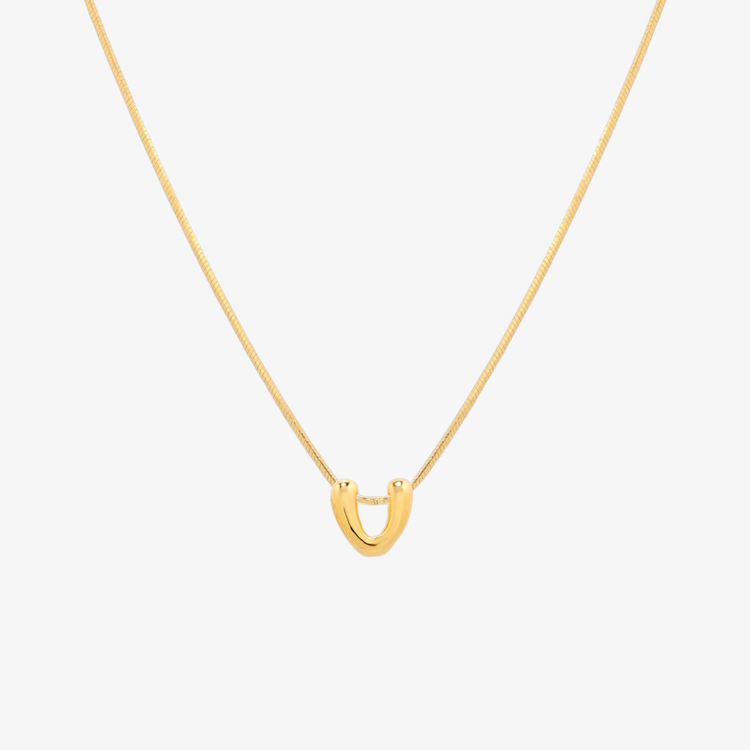 Bubble Initial Pendant Necklace-21