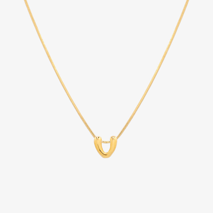Bubble Initial Pendant Necklace-21