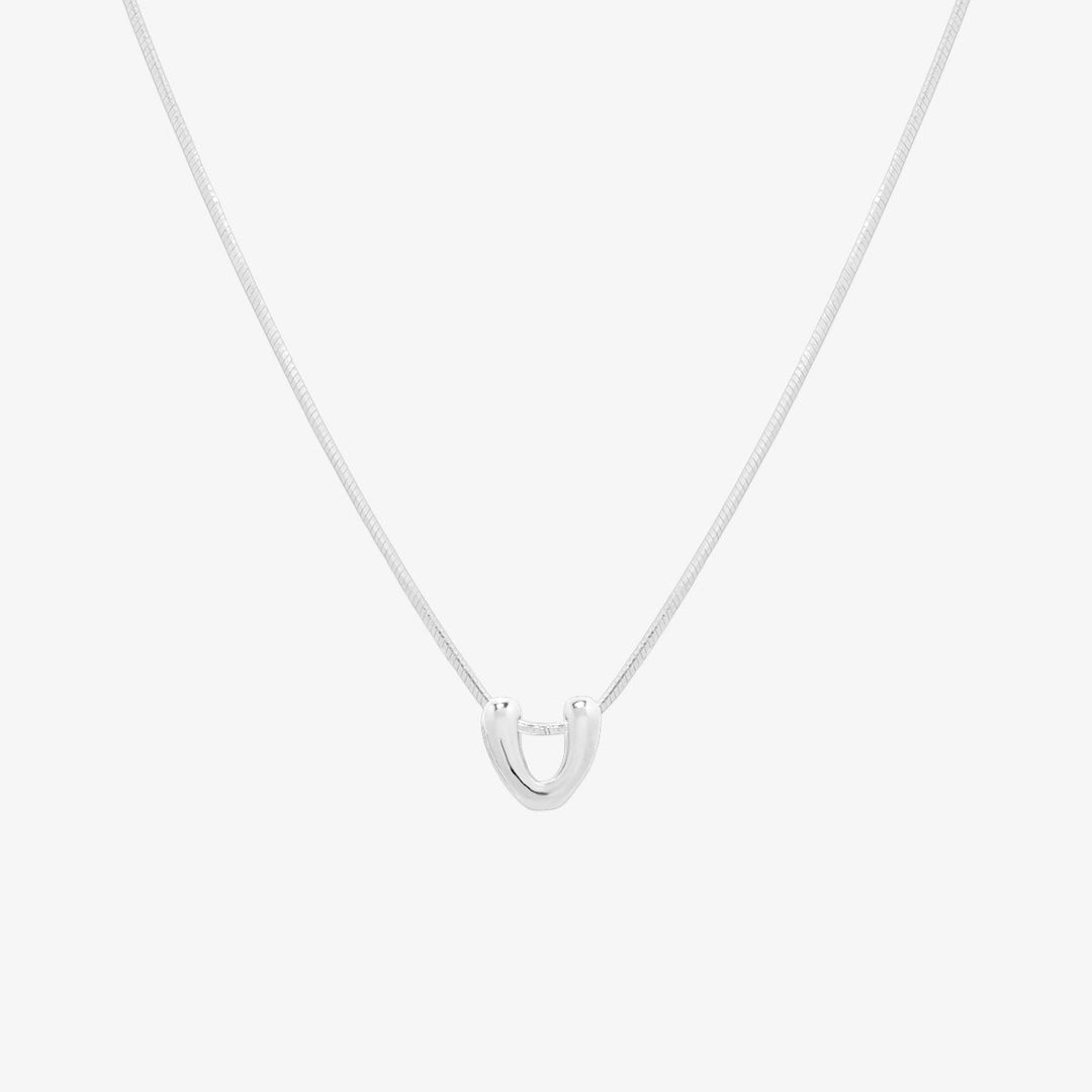 Bubble Initial Pendant Necklace-47
