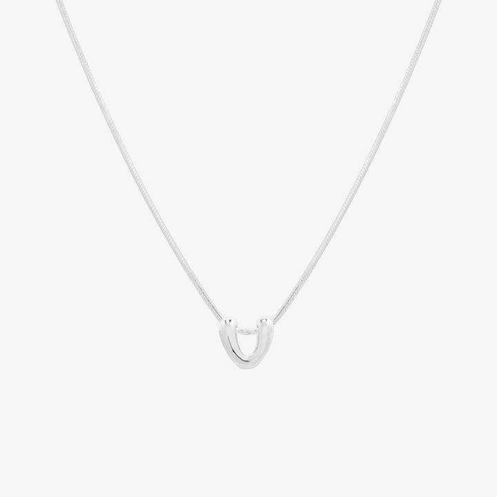 Bubble Initial Pendant Necklace-47