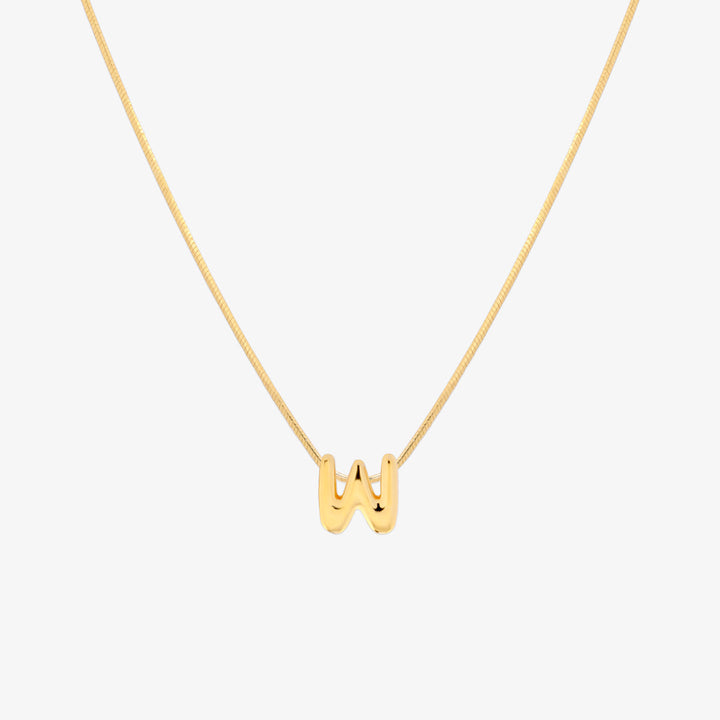 Bubble Initial Pendant Necklace-22