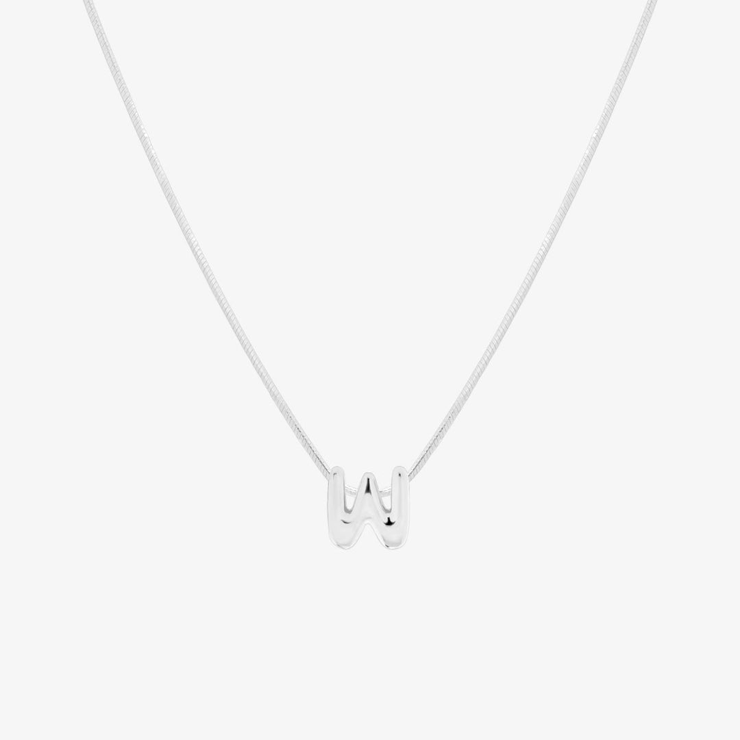 Bubble Initial Pendant Necklace-48