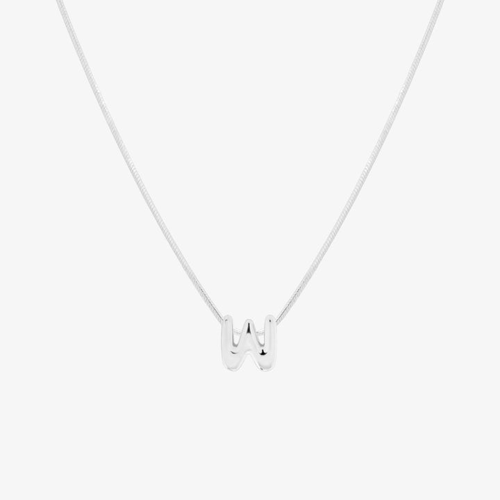 Bubble Initial Pendant Necklace-48