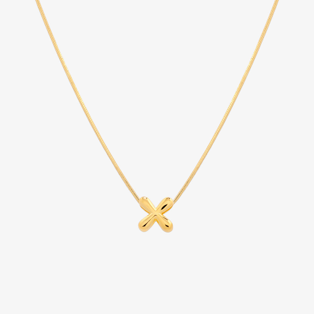 Bubble Initial Pendant Necklace (50cm)-23