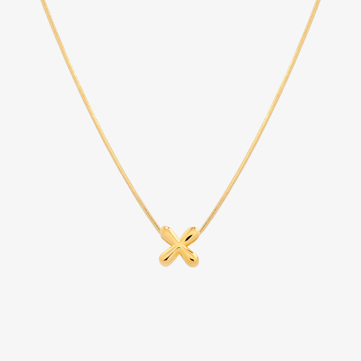 Bubble Initial Pendant Necklace-23