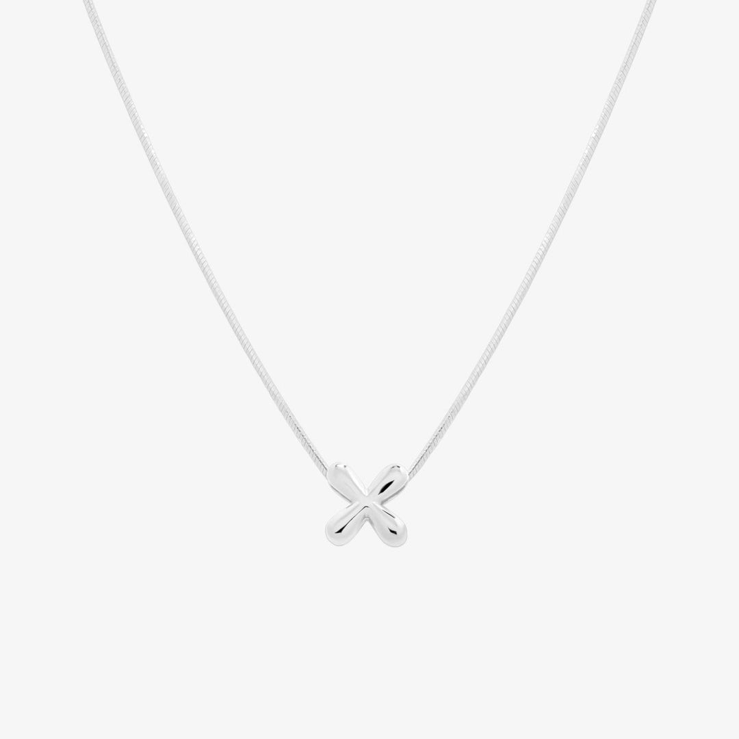 Bubble Initial Pendant Necklace-49
