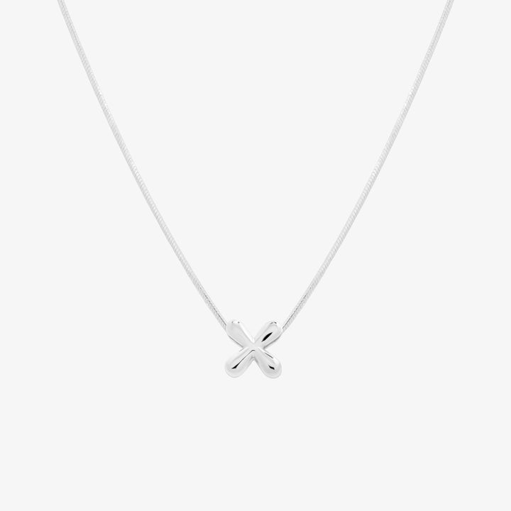Bubble Initial Pendant Necklace-49