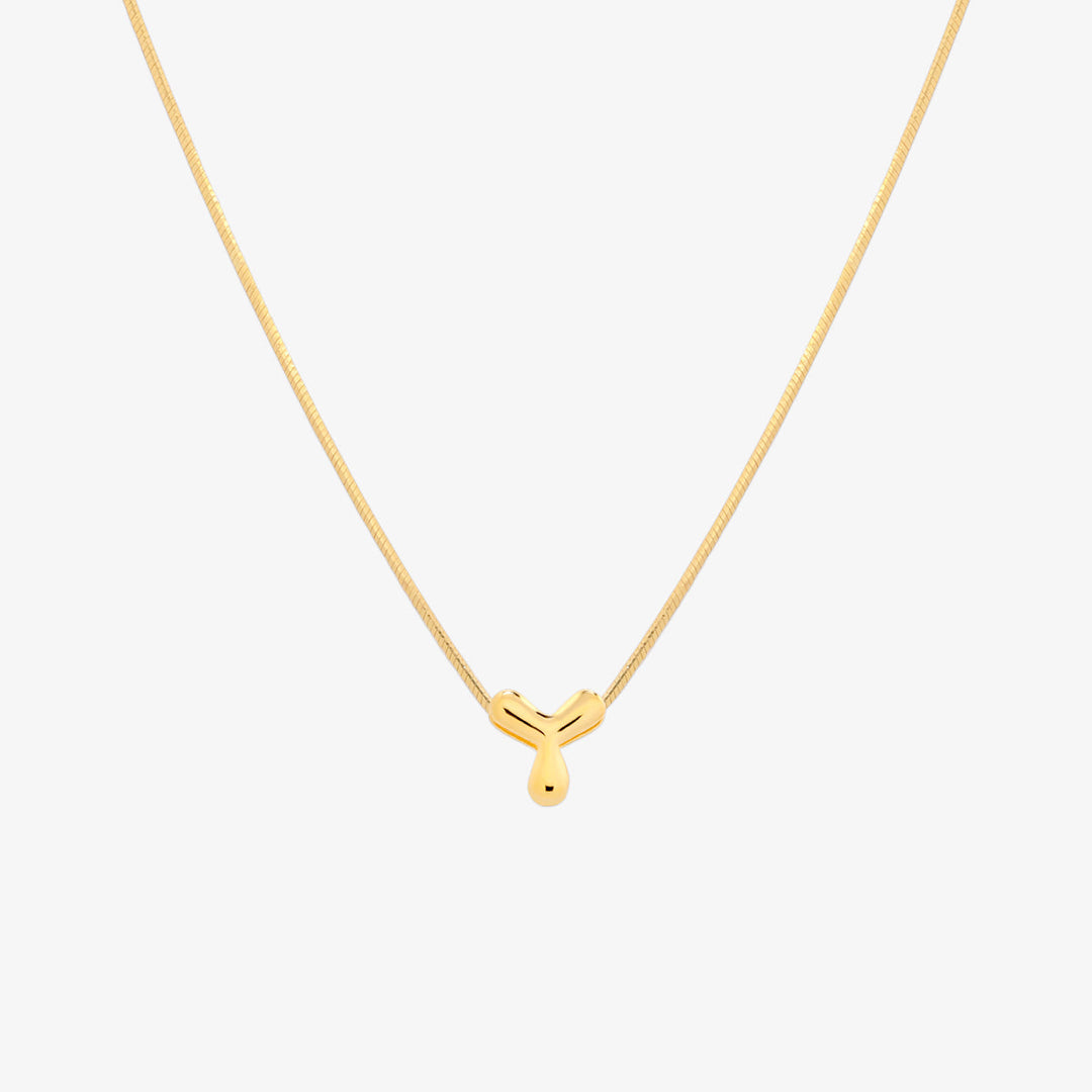 Bubble Initial Pendant Necklace-24