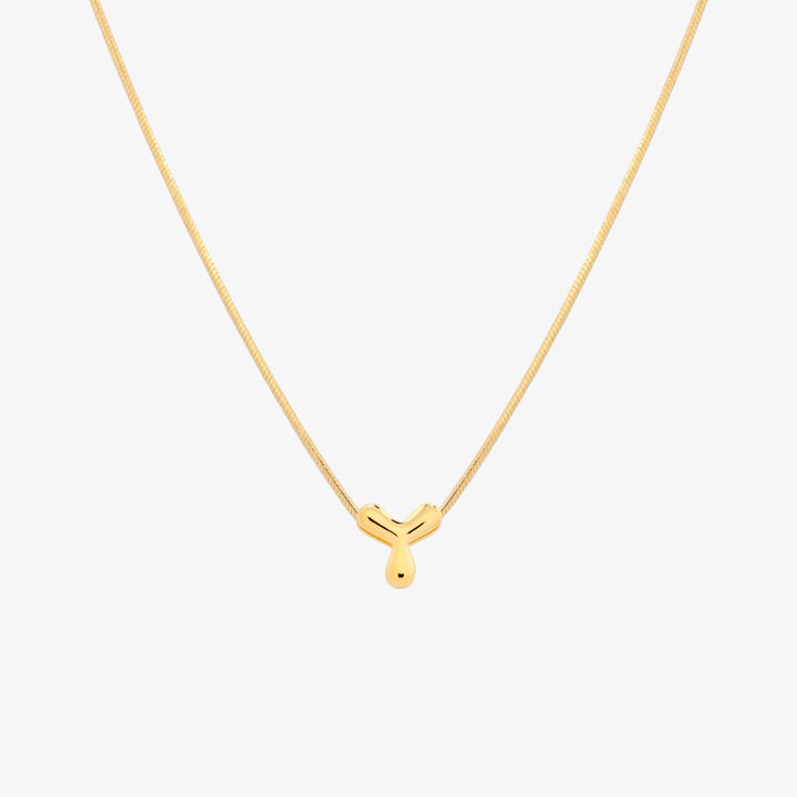 Bubble Initial Pendant Necklace-24