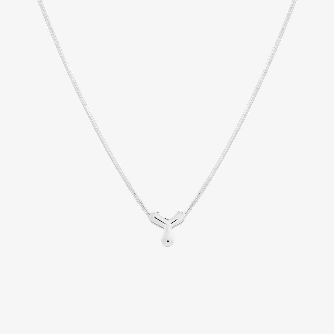 Bubble Initial Pendant Necklace-50