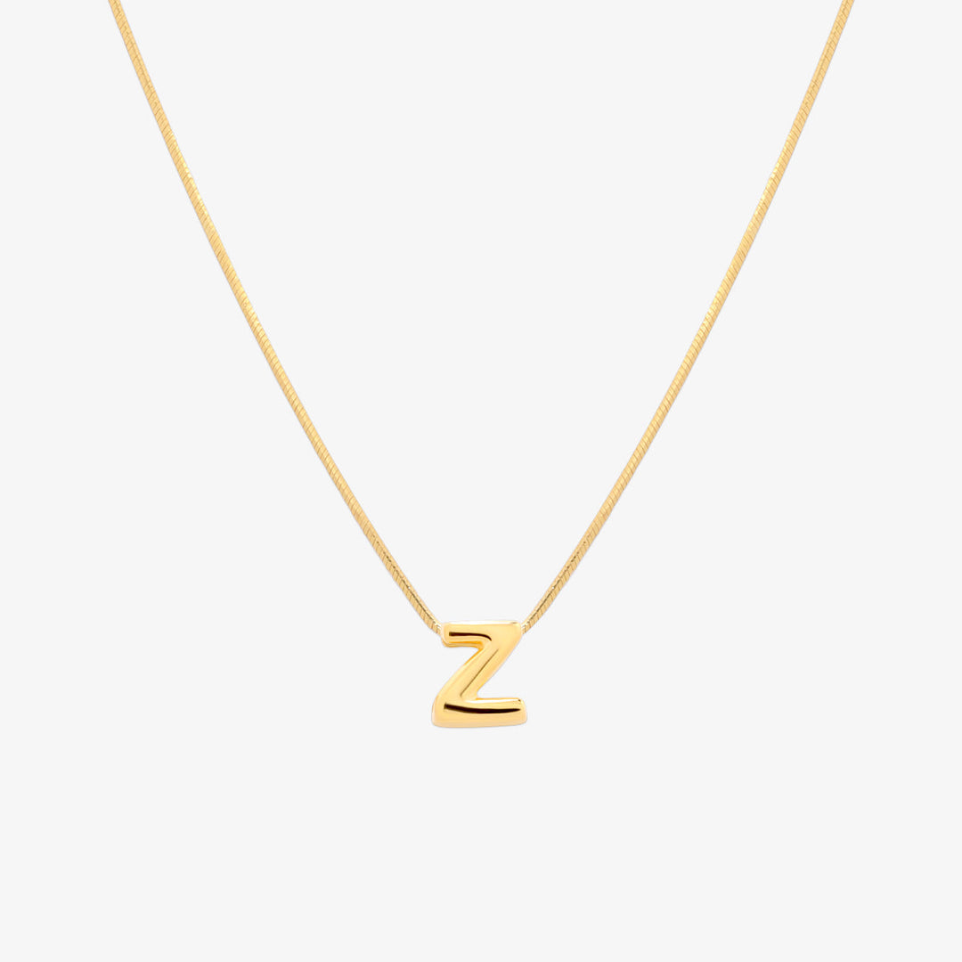 Bubble Initial Pendant Necklace-25