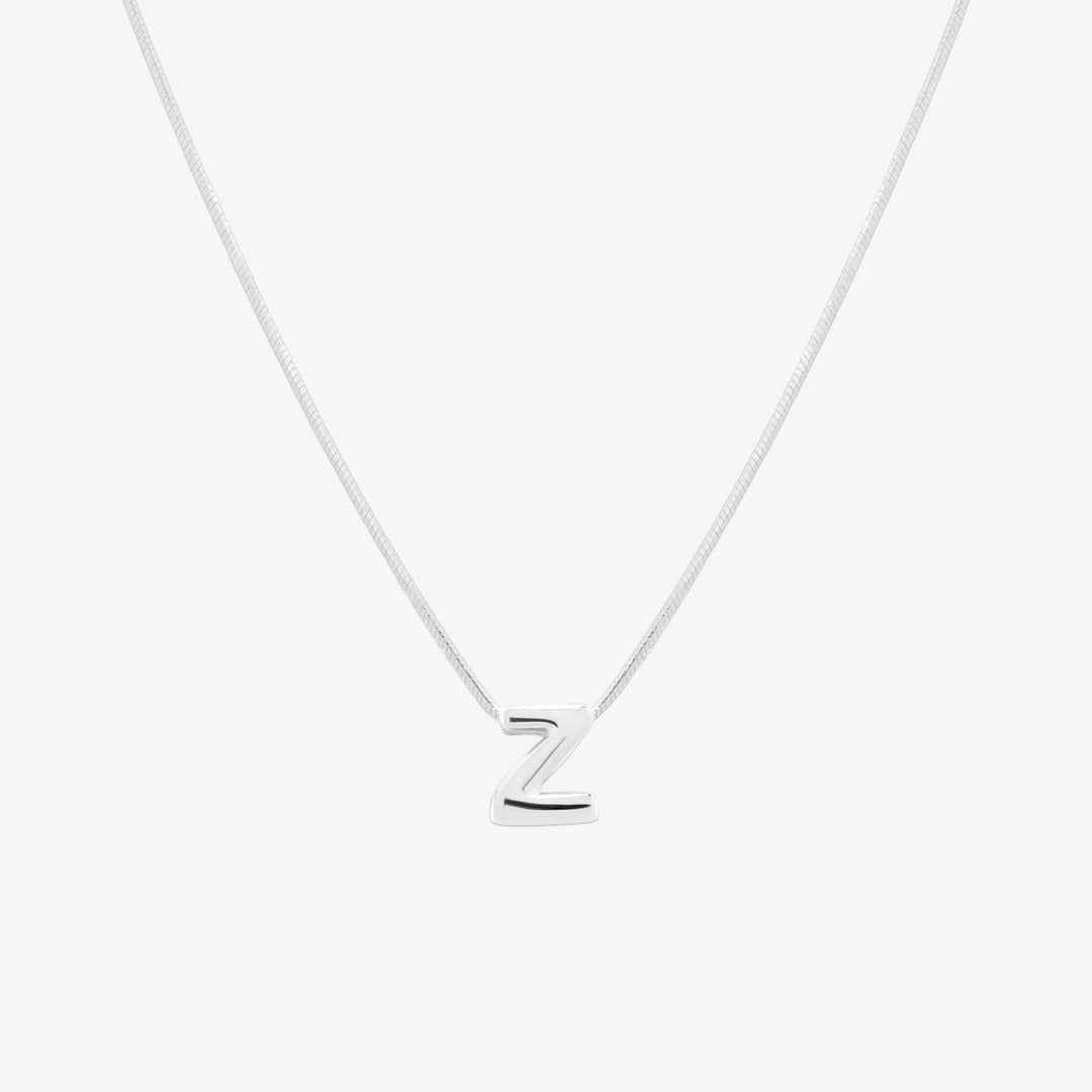 Bubble Initial Pendant Necklace-51