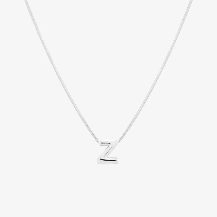 Bubble Initial Pendant Necklace-51