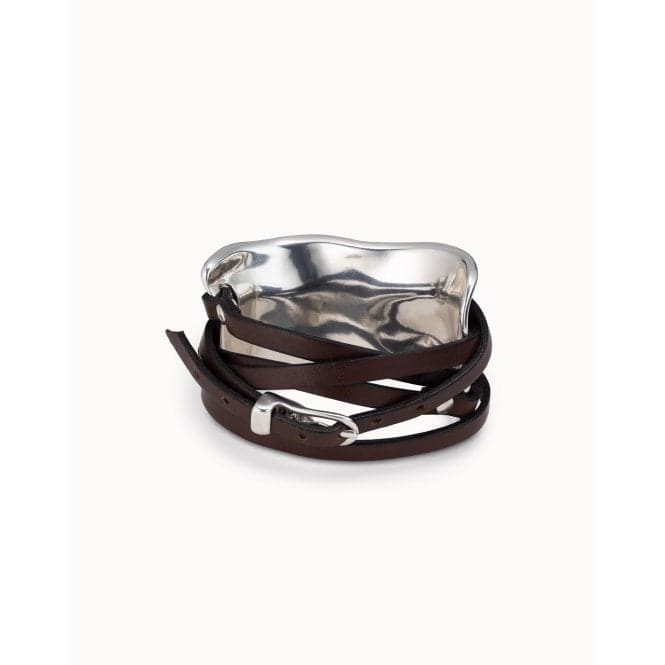 Ibiza Silver Leather BraceletUNOde50PUL0227MAR L