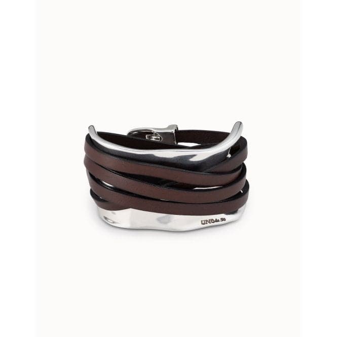 Ibiza Silver Leather BraceletUNOde50PUL0227MAR L