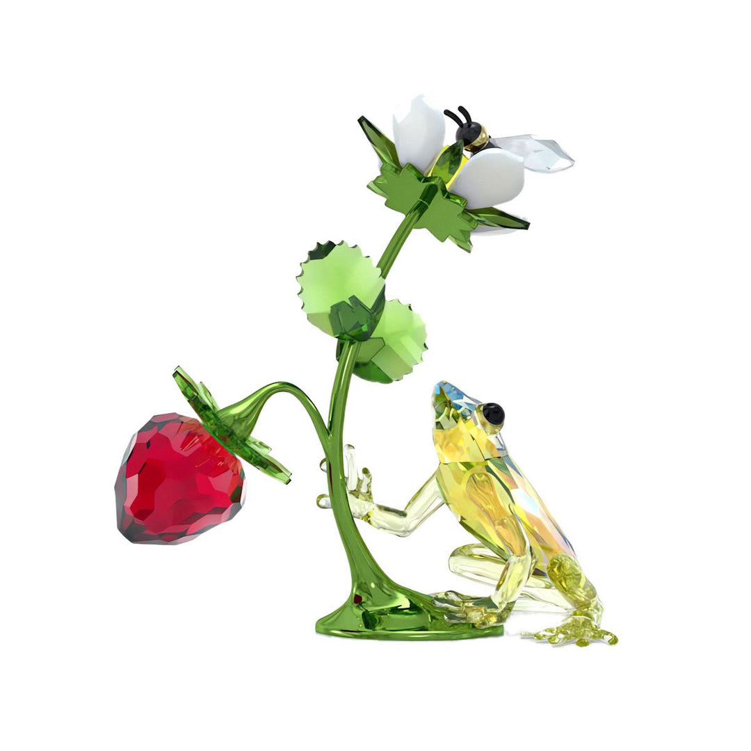 Idyllia Frog Bee And Strawberry Sculpture 5667599Swarovski5667599