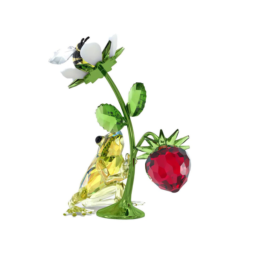 Idyllia Frog Bee And Strawberry Sculpture 5667599Swarovski5667599