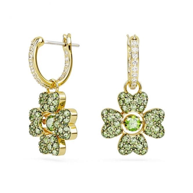 Idyllia Green Gold - tone Plated Clover Drop Earrings 5670664Swarovski5670664