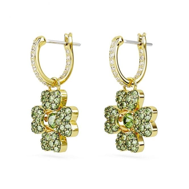 Idyllia Green Gold - tone Plated Clover Drop Earrings 5670664Swarovski5670664