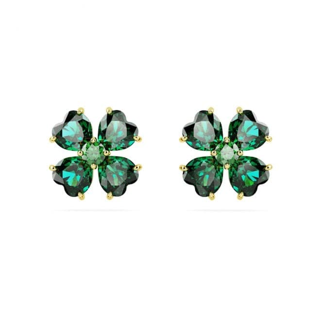 Idyllia Green Gold - tone Plated Clover Stud Earrings 5666236Swarovski5666236