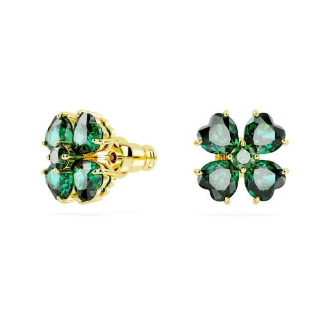 Idyllia Green Gold - tone Plated Clover Stud Earrings 5666236Swarovski5666236