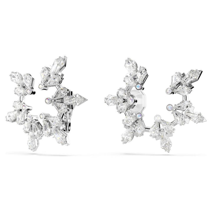 Idyllia Rhodium Plated Mixed Cuts Clip On Earrings 5692641Swarovski5692641