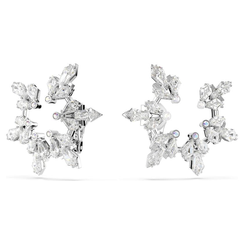 Idyllia Rhodium Plated Mixed Cuts Clip On Earrings 5692641Swarovski5692641