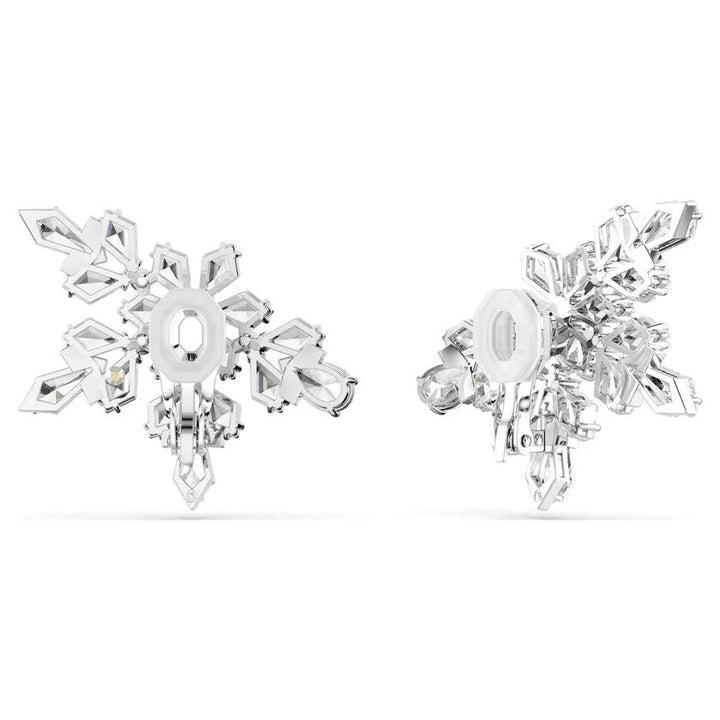 Idyllia Rhodium Plated Mixed Cuts Half Snowflake Clip On Earrings 5692635Swarovski5692635