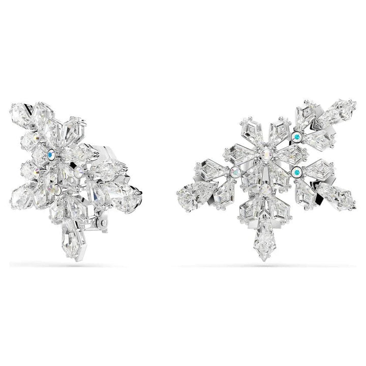 Idyllia Rhodium Plated Mixed Cuts Half Snowflake Clip On Earrings 5692635Swarovski5692635