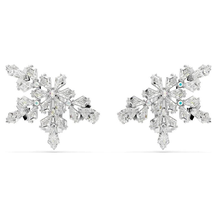 Idyllia Rhodium Plated Mixed Cuts Half Snowflake Clip On Earrings 5692635Swarovski5692635