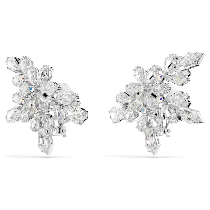 Idyllia Rhodium Plated Mixed Cuts Half Snowflake Clip On Earrings 5692635Swarovski5692635