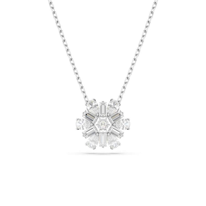 Idyllia Rhodium Plated Mixed Cuts White Snowflake Pendant 5691484Swarovski5691484