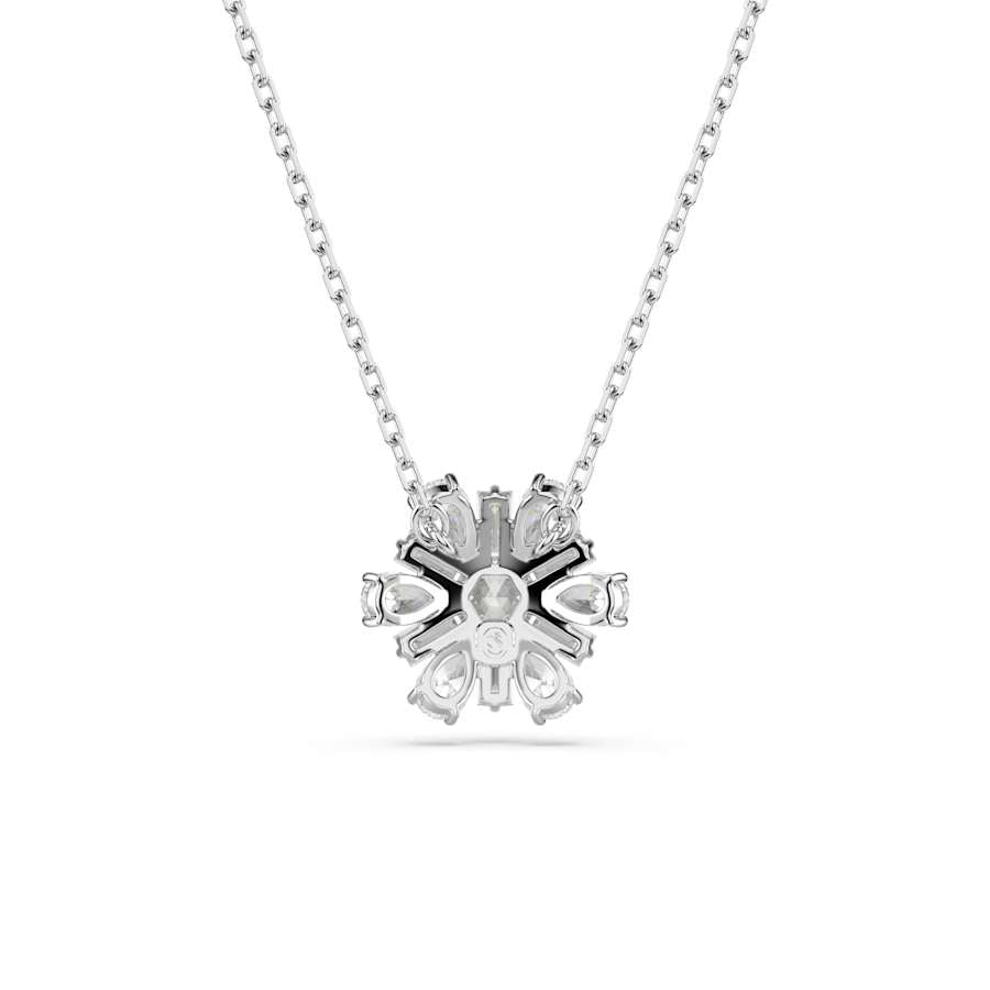 Idyllia Rhodium Plated Mixed Cuts White Snowflake Pendant 5691484Swarovski5691484