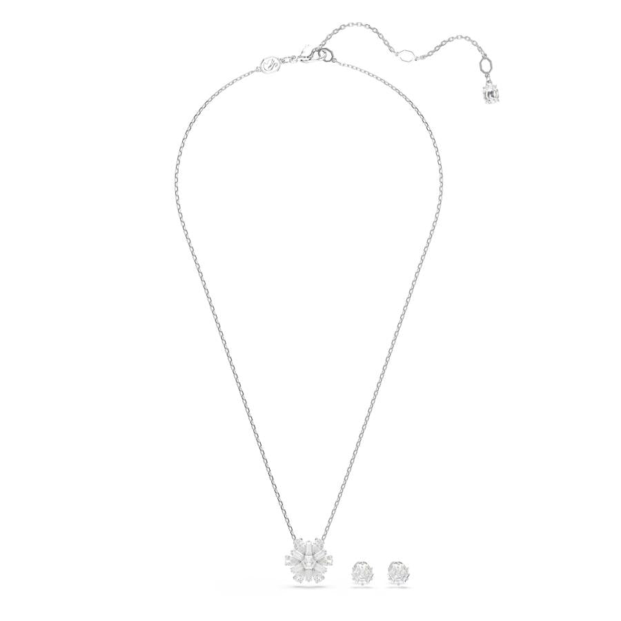 Idyllia Rhodium Plated White Mixed Cuts Snowflake Set 5691486Swarovski5691486