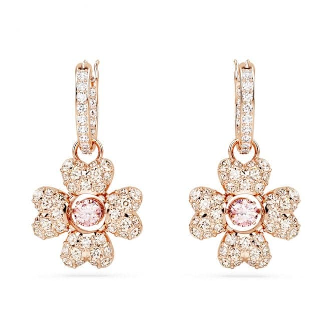 Idyllia White Rose Gold - tone Plated Clover Drop Earrings 5674212Swarovski5674212