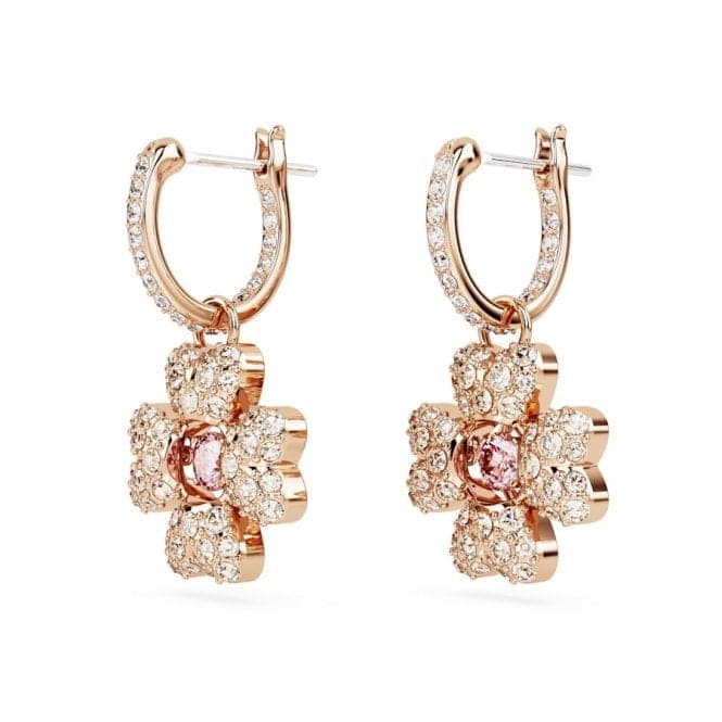 Idyllia White Rose Gold - tone Plated Clover Drop Earrings 5674212Swarovski5674212