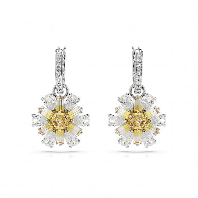 Idyllia Yellow Rhodium Plated Flower Drop Earrings 5683243Swarovski5683243