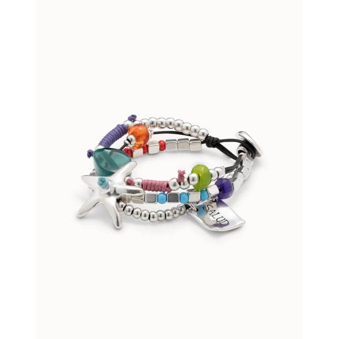 I'M Feeling Good Multicolor Crystal Artisan Glass BraceletUNOde50PUL0892MTLMCL0M